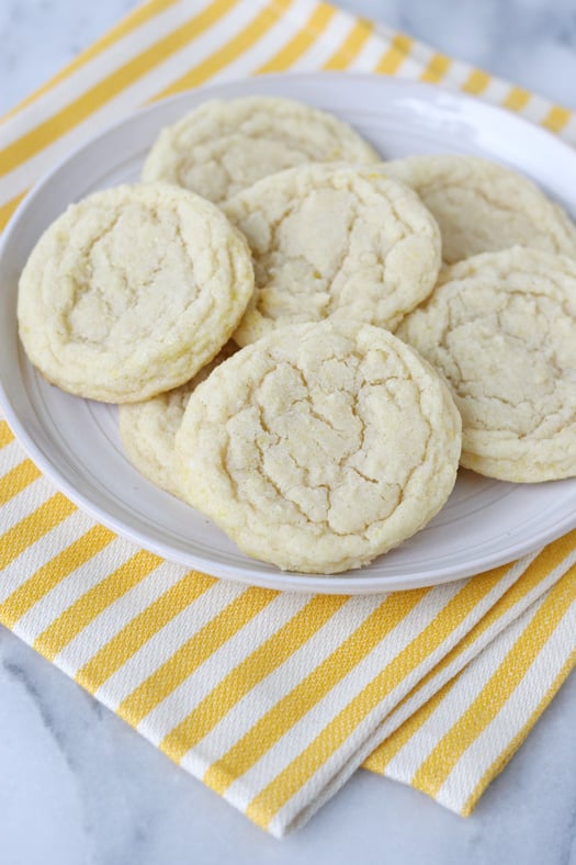 Chewy Lemon Sugar Cookies - via GloriousTreats.com