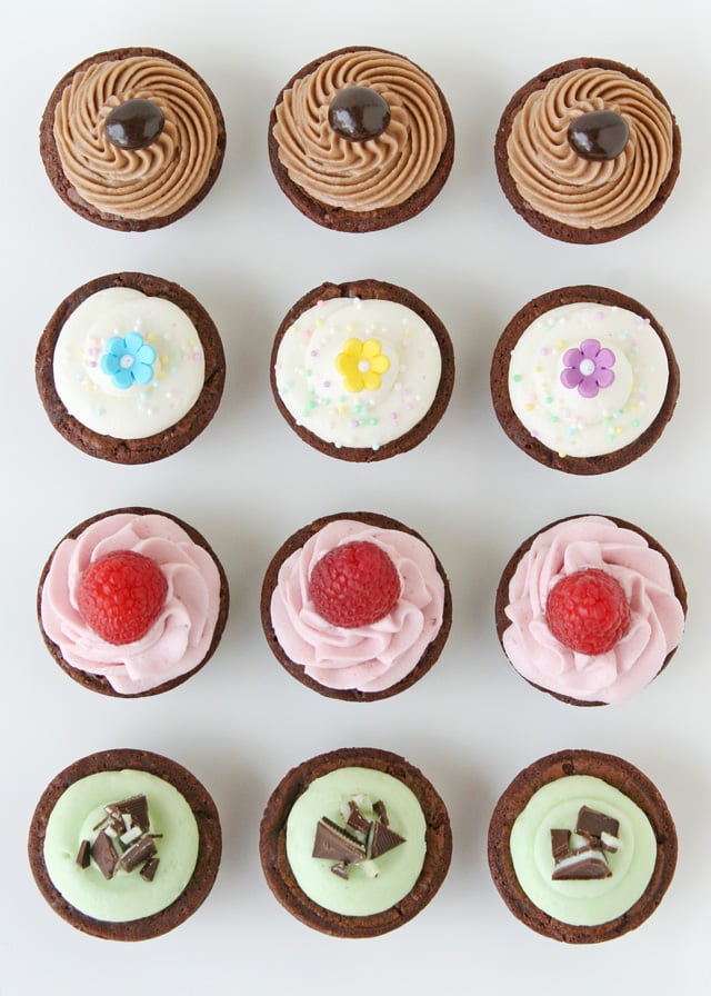 Delicious Homemade Frostings, perfect to dress up store bought brownie bites!! - GloriousTreats.com