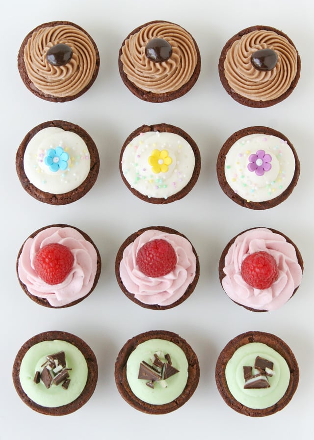 Delicious Homemade Frostings, perfect to dress up store bought brownie bites!! - GloriousTreats.com