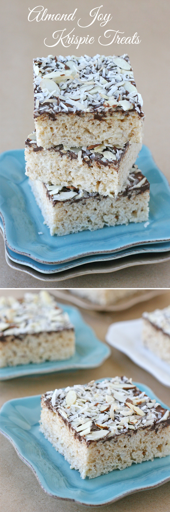Almond Joy Krispie Treats - These are a must make for coconut lovers!! 