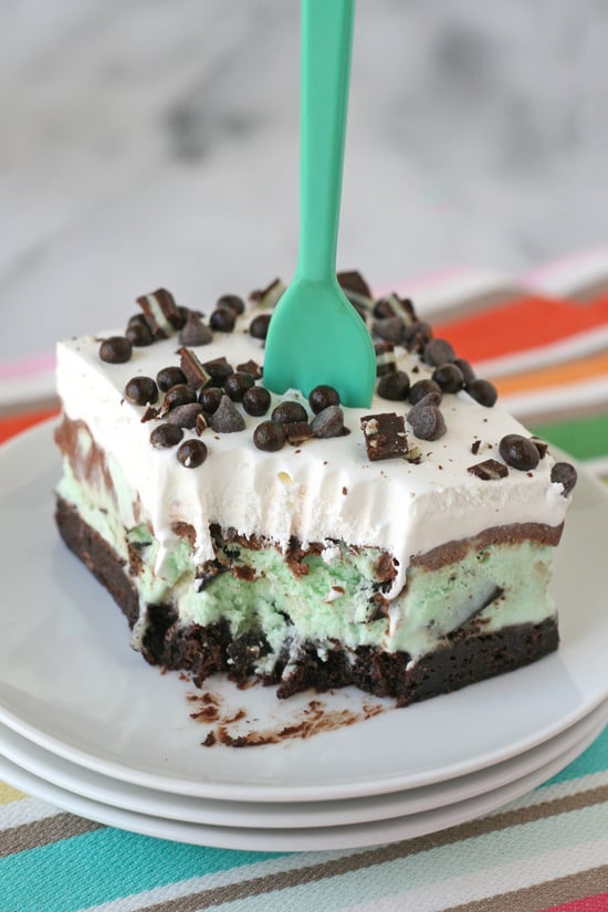 Mint Chip Brownie Ice Cream Squares - So incredibly delicious!!  