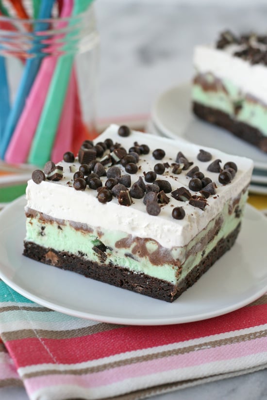 Mint Chip Brownie Ice Cream Squares - Simply INCREDIBLE!!    