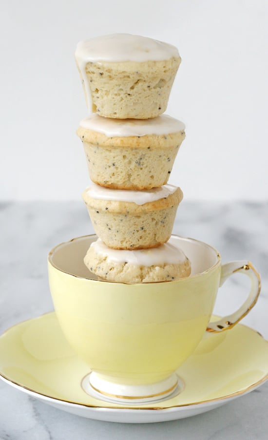 Mini Lemon Poundcake Muffins - A perfect little treat! via GloriousTreats.com