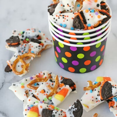 Halloween Candy Bark - This sweet and easy snack is perfect for any holiday!