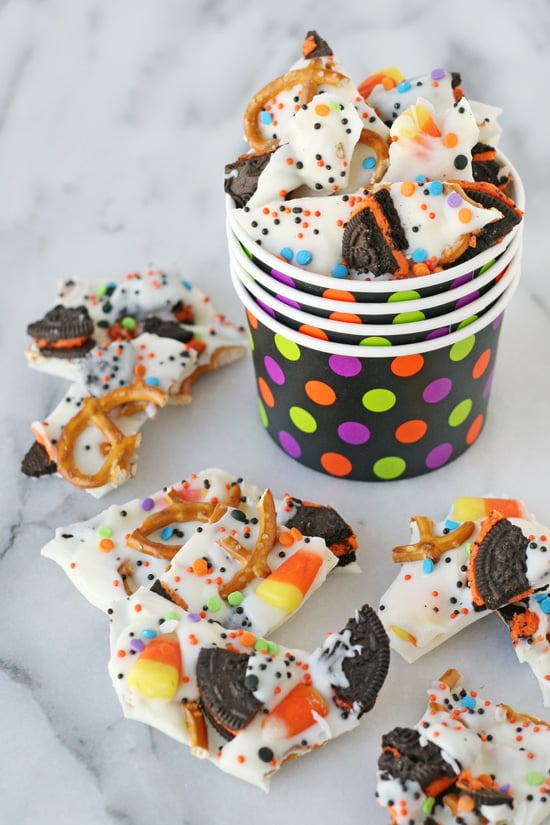 Halloween Candy Bark - This sweet and easy snack is perfect for any holiday! 