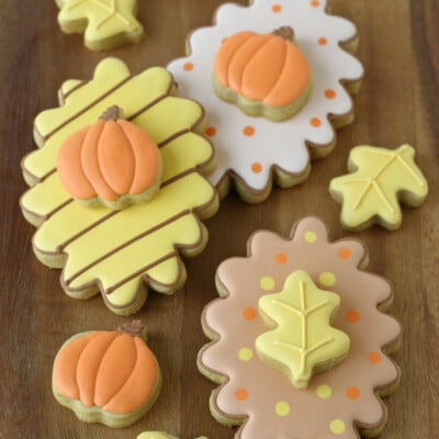 Fall Decorated Cookies with recipe and tutorial