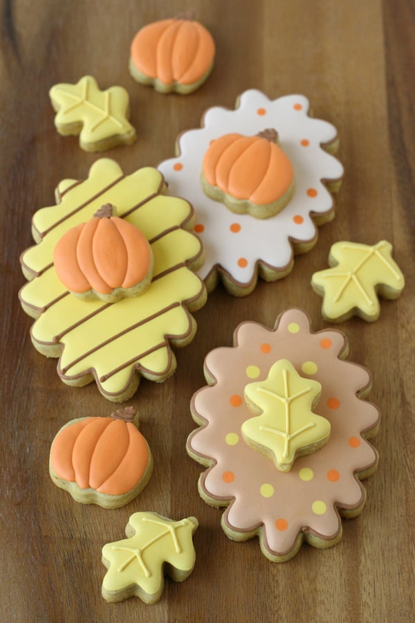 Double Decker Fall Decorated Cookies with step-by-step directions