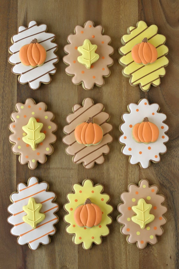Fall Decorated Cookies with Pumpkin Spice Cookie Recipe
