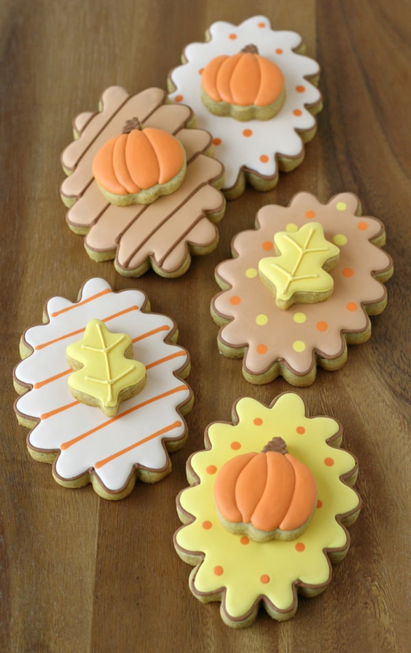 Fall Decorated Cookies with Pumpkin Spice Cookie Recipe