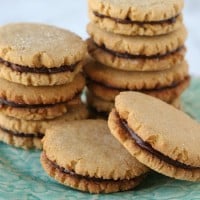 Peanut Butter Cookies with Chocolate Filling - Nothing beats the flavor combination of peanut butter and chocolate!