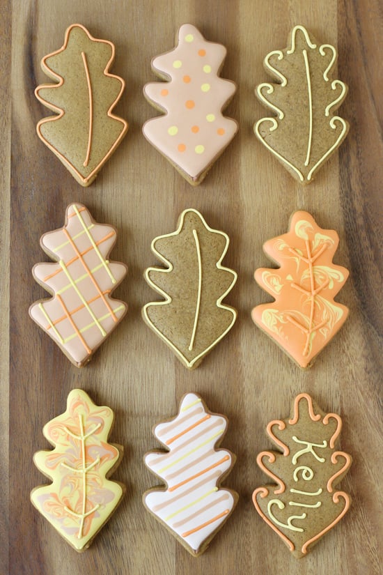 Decorated Leaf Cookies - Simply beautiful cookie ideas!