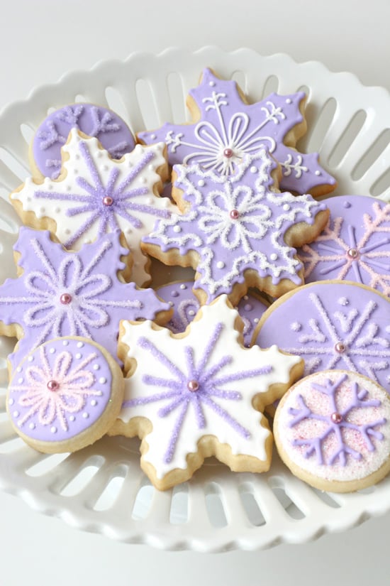 Purple Christmas Cookies - See full post for tons beautiful Christmas cookie ideas!