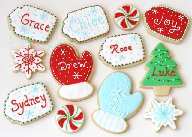 Christmas Cookie Tags - Such a cute idea for personalized cookies! 