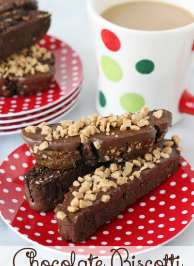 Double Chocolate Biscotti - Rich and flavorful with the perfect amount of crunch! So delicious with coffee or hot cocoa!
