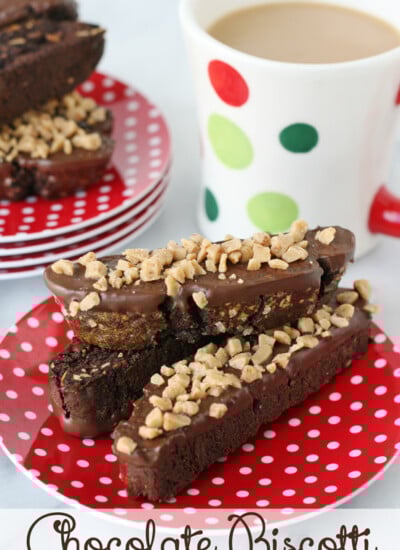 Double Chocolate Biscotti - Rich and flavorful with the perfect amount of crunch! So delicious with coffee or hot cocoa!