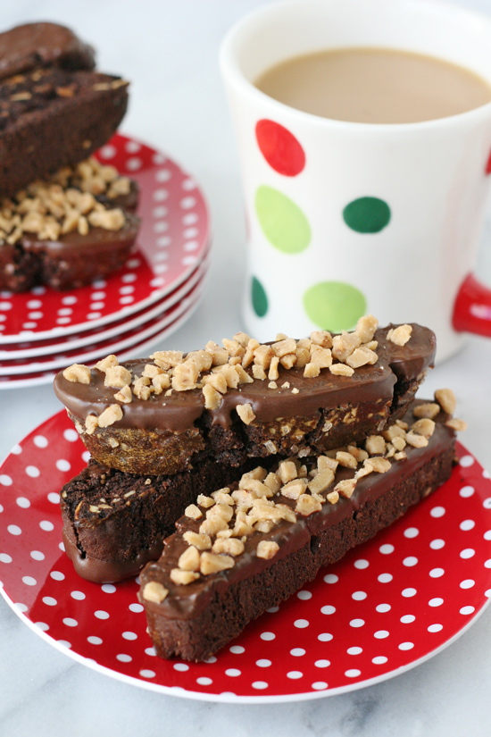 Double Chocolate Biscotti - Rich and flavorful with the perfect amount of crunch! So delicious with coffee or hot cocoa! 