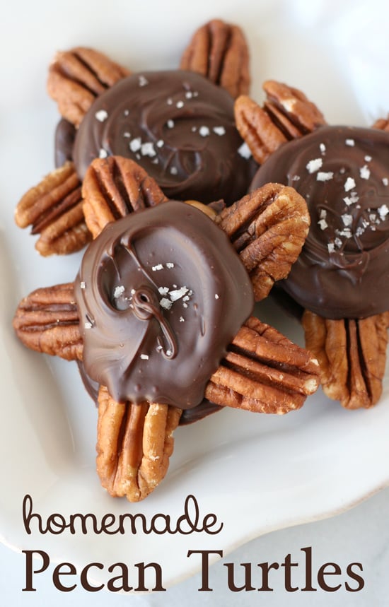 Easy homemade Pecan Turtles - You'll be surprised how easy it is to make these delicious treats! 