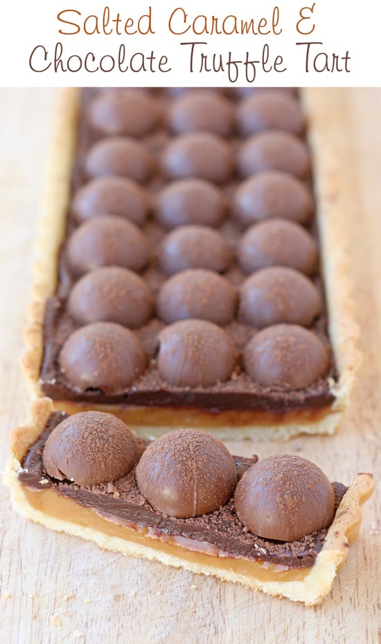 Rich, decadent and amazing! Salted Caramel & Chocolate Truffle Tart by @GloriousTreats