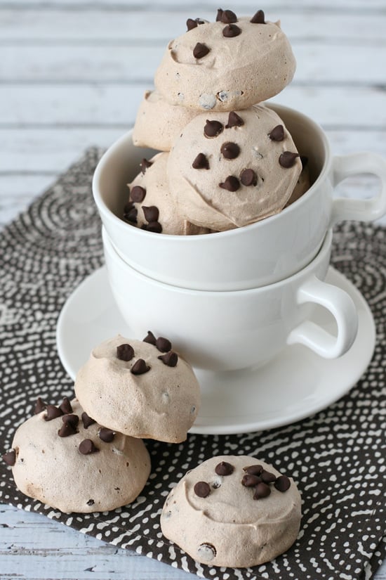 Mocha Chocolate Chip Meringues - Light as air, and so delicious! 