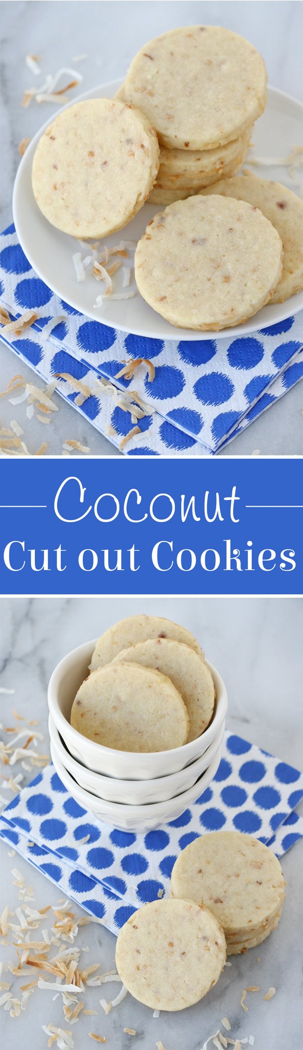 These Coconut Cut Out Cookies are delicious as is, and are the perfect canvas for decorating too! 