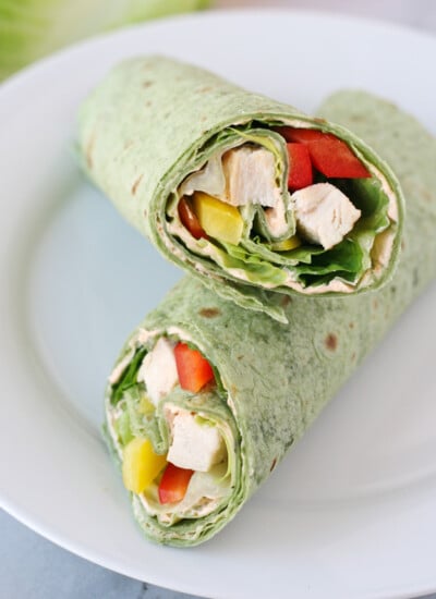 These fresh and delicious Chicken Wraps are perfect for picnics, parties and lunchboxes!