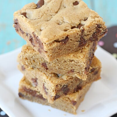 Rich, chewy and delicious! Peanut Butter Cookie Bars Recipe