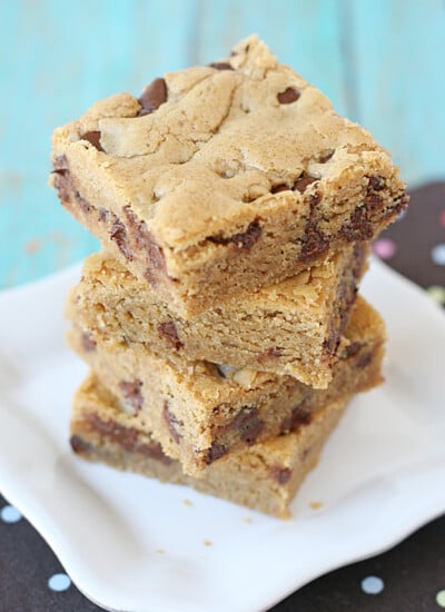 Rich, chewy and delicious! Peanut Butter Cookie Bars Recipe