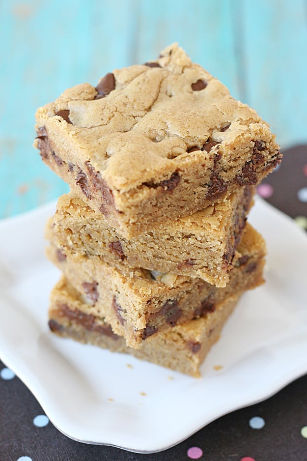 Rich, chewy and delicious! Peanut Butter Cookie Bars Recipe