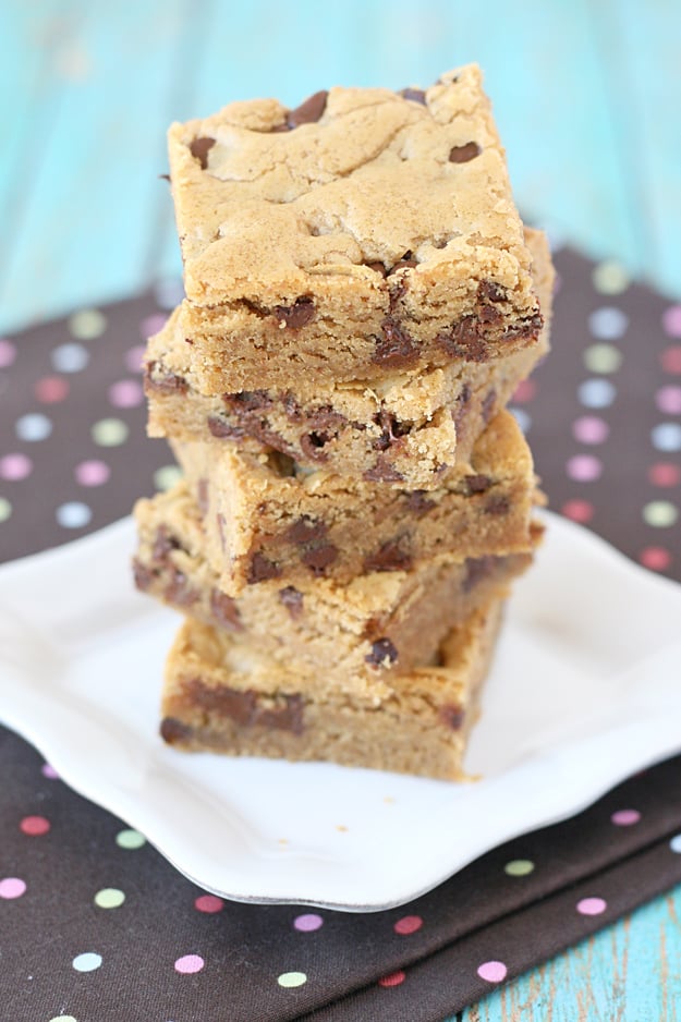 Rich, chewy and delicious! Peanut Butter Cookie Bars Recipe