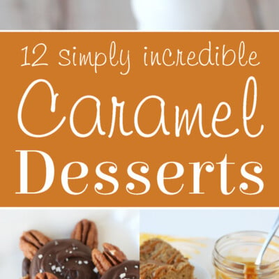 A dozen simply incredible caramel dessert recipes! From homemade caramel turtles to caramel apple coffee cake and homemade caramel corn, you'll fall in love with this collection of caramel desserts!