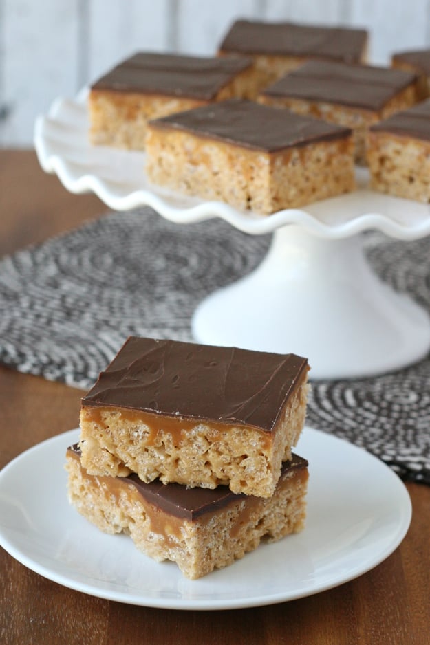 Whatchamacallit Krispie Treats | The ultimate Krispie Treat!  Caramel, peanut butter, chocolate... oh my!