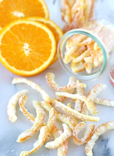 This Candied Orange Peel is sweet, flavorful and perfect for adding to muffins, cookies and cakes.