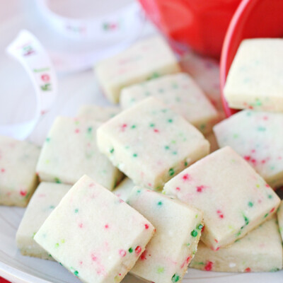These little Christmas Sprinkle Cookie Bites are perfectly cute, festive and delicious!