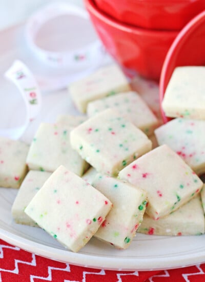 These little Christmas Sprinkle Cookie Bites are perfectly cute, festive and delicious!