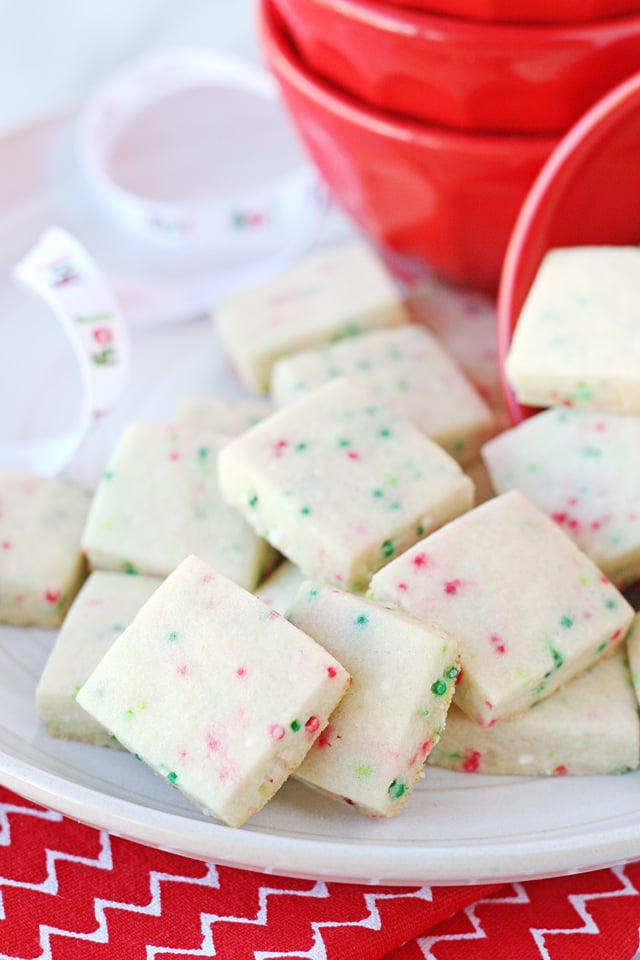 These little Christmas Sprinkle Cookie Bites are perfectly cute, festive and delicious! 