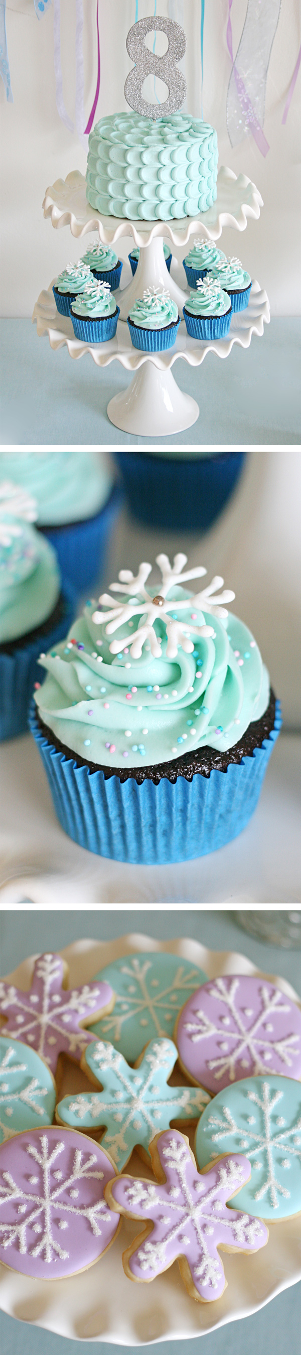 Beautiful ideas for a Frozen themed birthday!  Perfect for any winter party!   