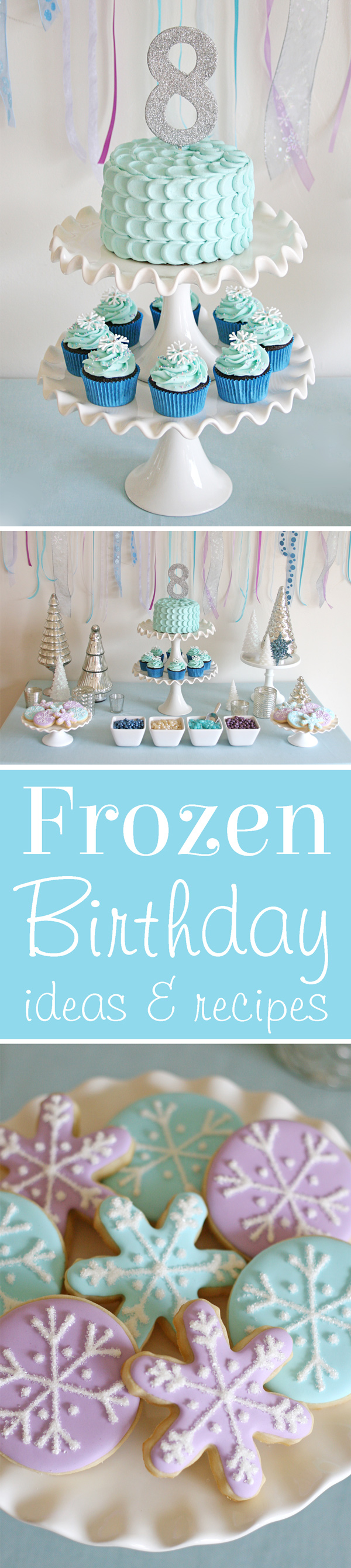 Beautiful ideas for a Frozen themed birthday!  Perfect for any winter party!   