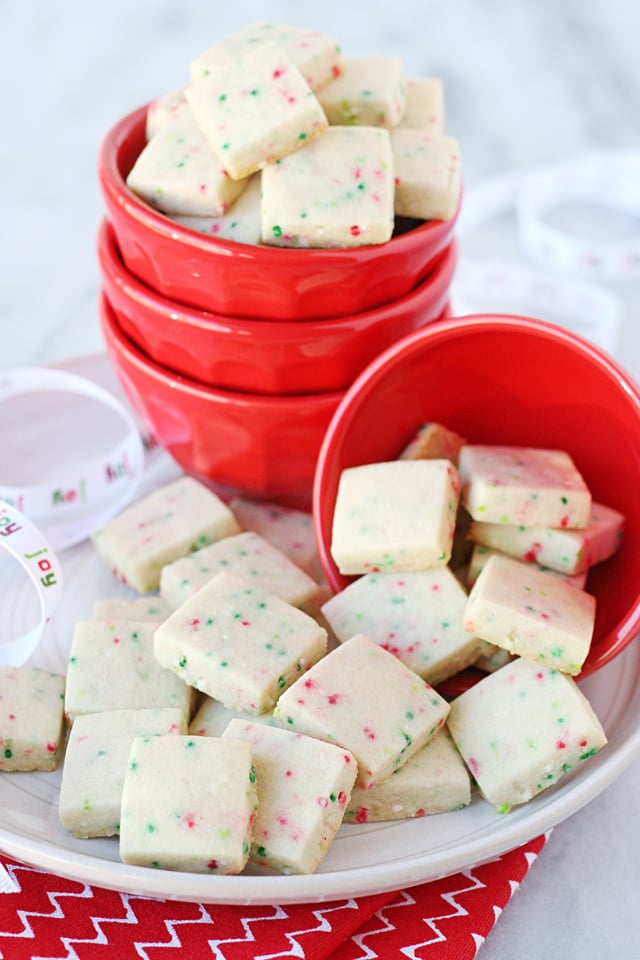 These little Christmas Sprinkle Cookie Bites are perfectly cute, festive and delicious! 
