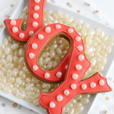 JOY Marquee Decorated Cookies - A simple, modern and fun design!