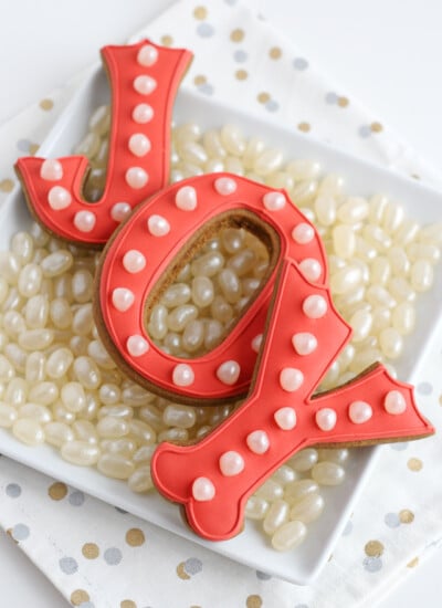 JOY Marquee Decorated Cookies - A simple, modern and fun design!
