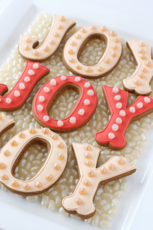 JOY Marquee Decorated Cookies - A simple, modern and fun design! 