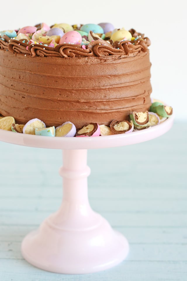 This delicious Chocolate Malt Cake is so perfect for Spring! 