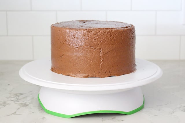 Simple frosting technique for a delicious Chocolate Malt Cake 