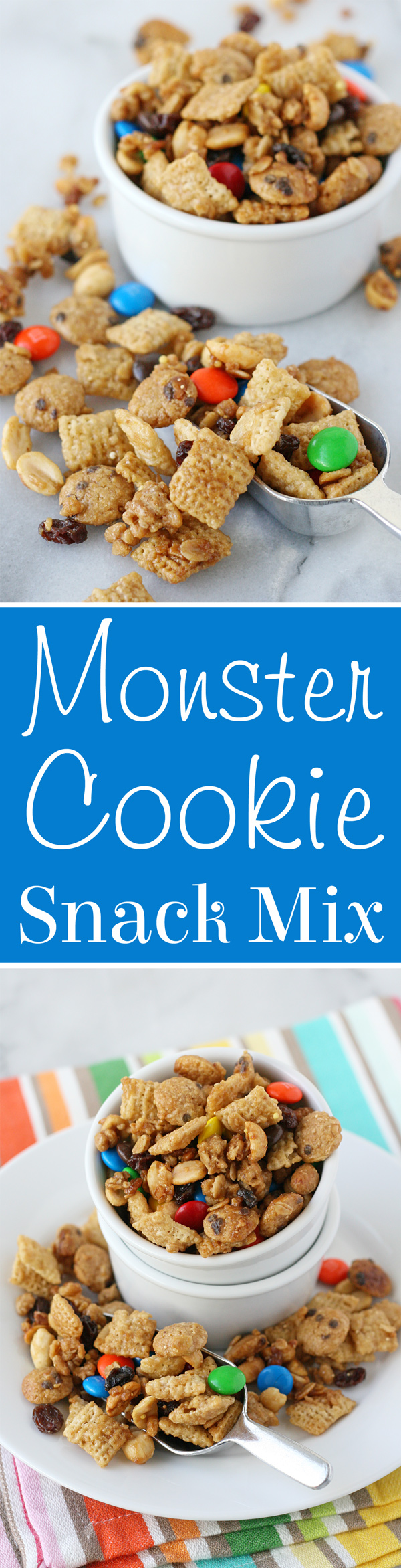 Crazy delicious!! Sweet, salty, crunchy and amazing MONSTER COOKIE SNACK MIX!