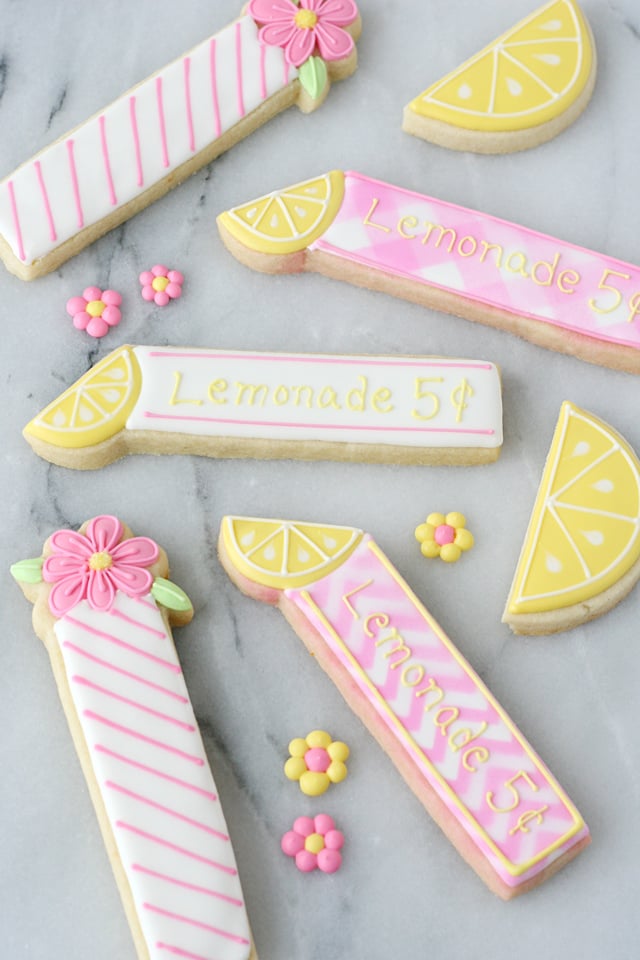 These adorable Lemonade Cookie Sticks are perfect for a lemonade stand or lemon themed party! 