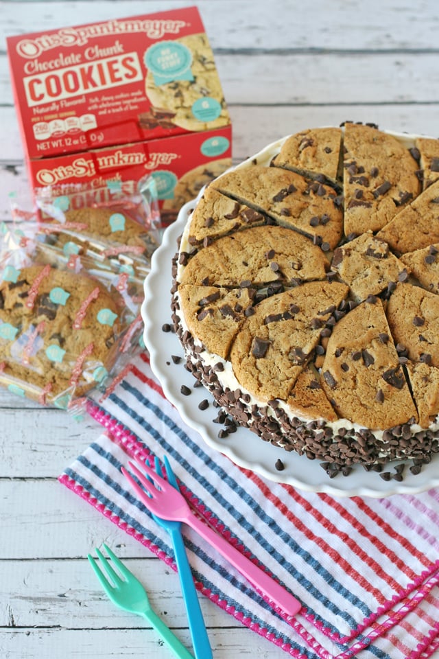 Simple, delicious, NO BAKE Chocolate Chip Cookie Ice Cream Cake