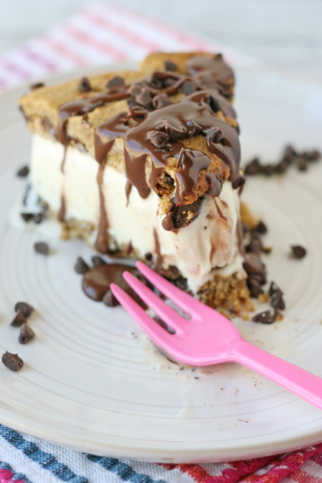 Simple, delicious, NO BAKE Chocolate Chip Cookie Ice Cream Cake