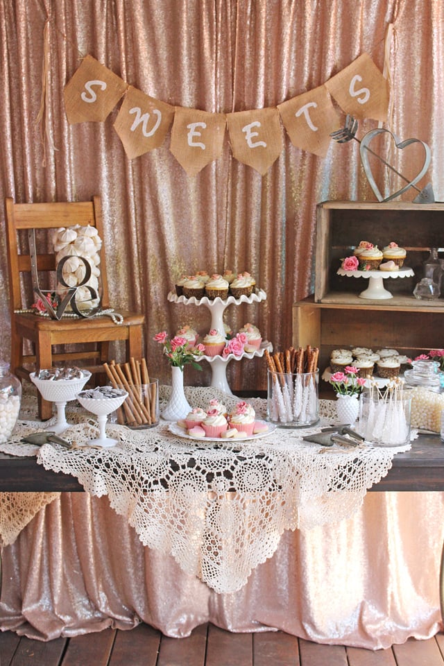 LOVE THIS!! Beautifully rustic and romantic Vintage Wedding Dessert Table! 