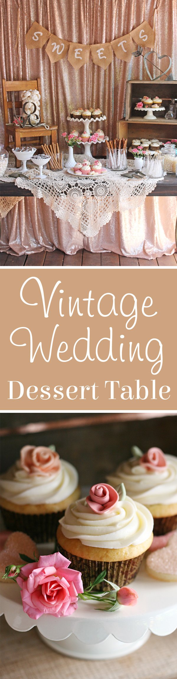 SO PRETTY! Beautifully rustic and romantic Vintage Wedding Dessert Table! 