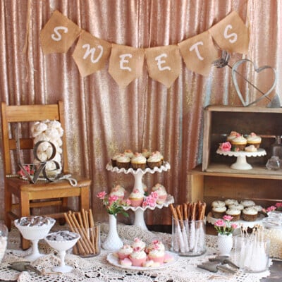 LOVE THIS!! Beautifully rustic and romantic VINTAGE WEDDING DESSERT TABLE!